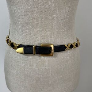 Suzi Roher Gold Tone Stretch Belt Women’s Size S